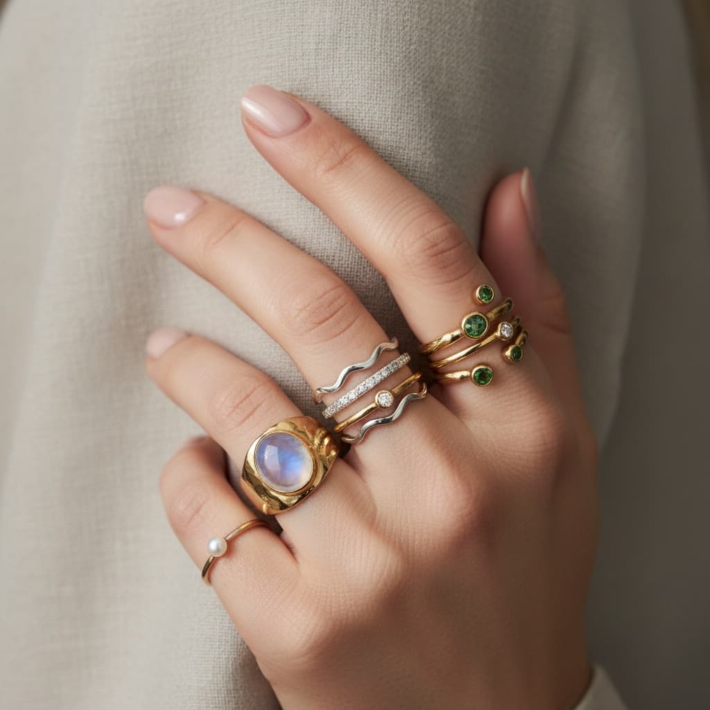 stacked rings hand detail 26259034