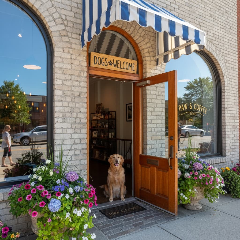 storefront entrance welcome 61638978