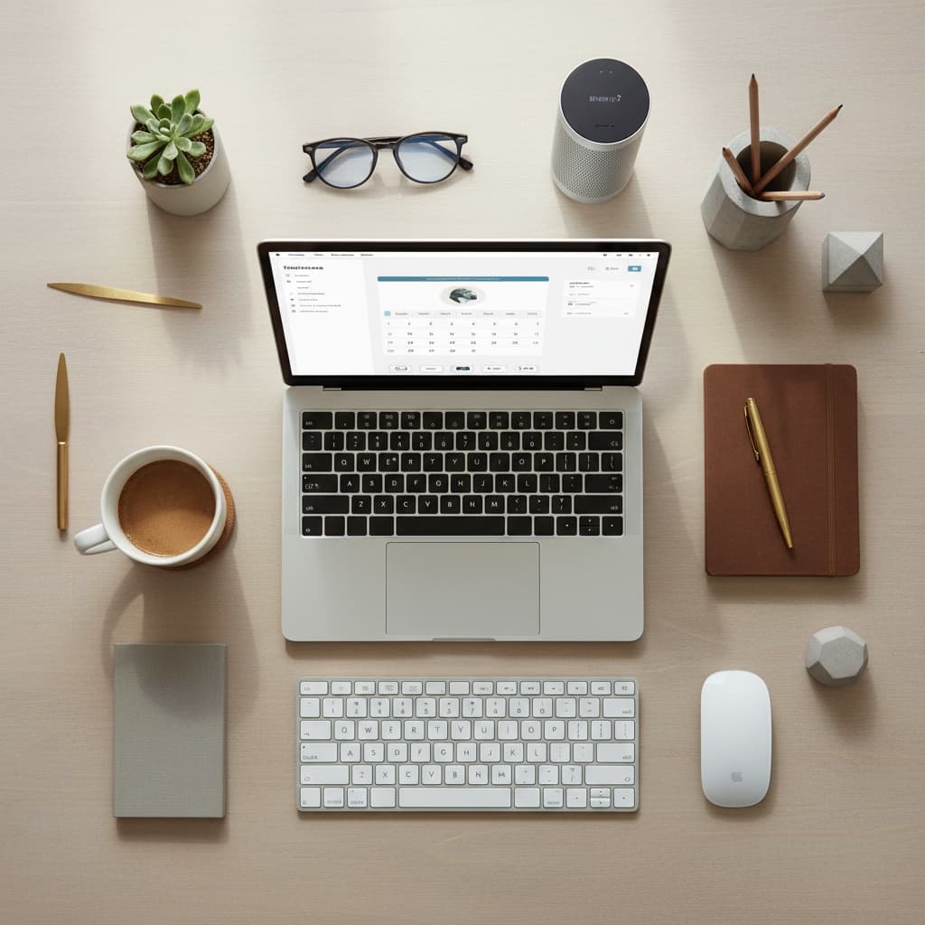 styled desk workspace 47868389