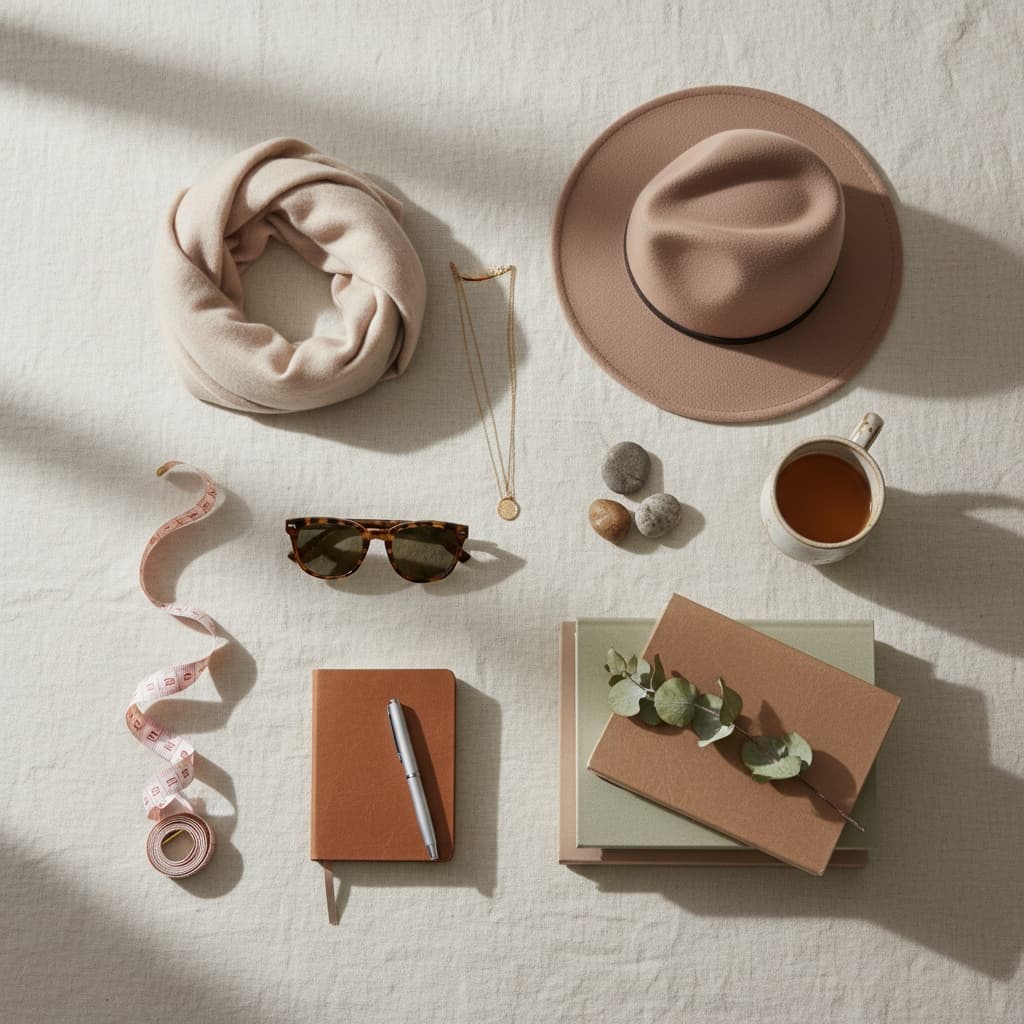 styled flat lay accessories 16999077