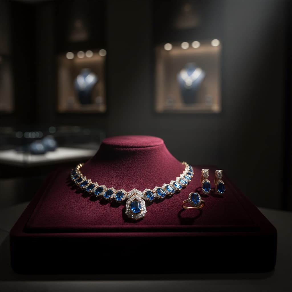 velvet display dramatic lighting 48202852
