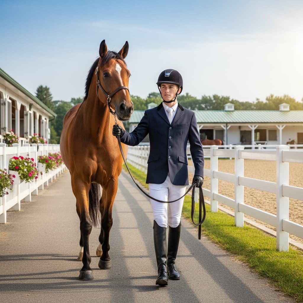 walking horse to arena 76291910