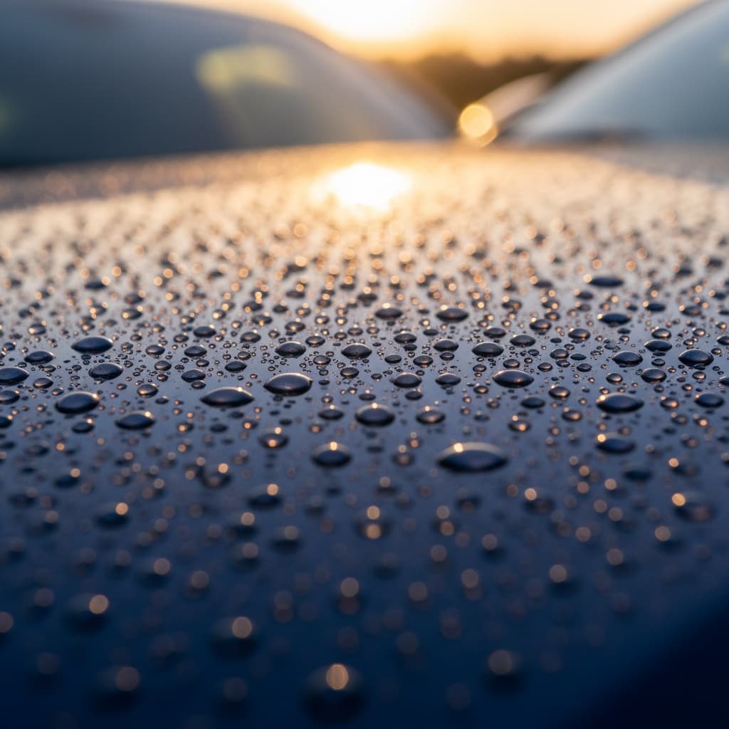 water beading closeup 75684224
