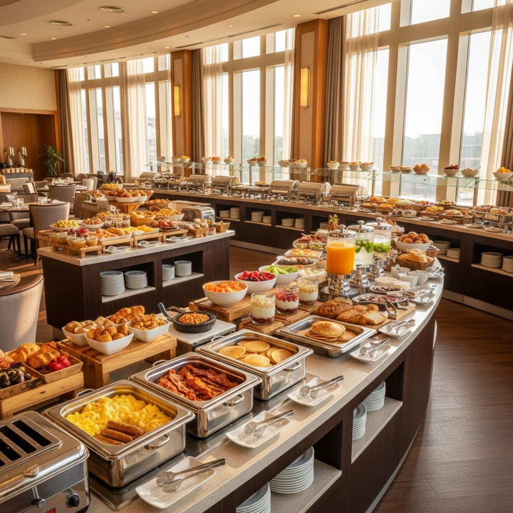 wide angle breakfast buffet 58377169