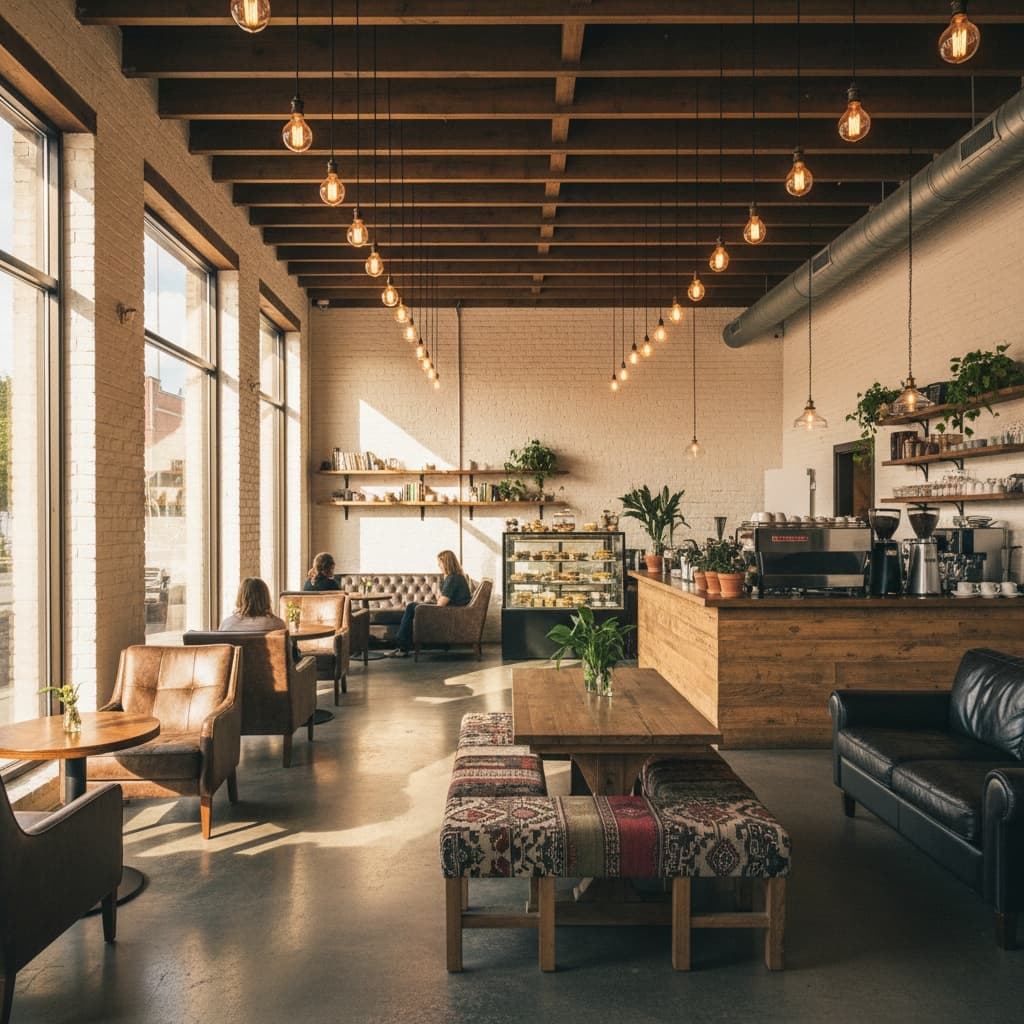 wide angle full cafe view 79516330
