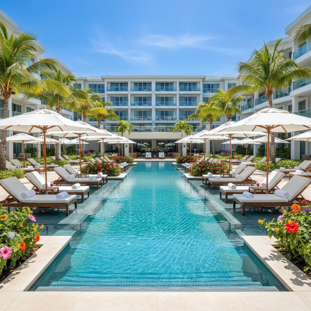 wide angle pool deck overview 54600928