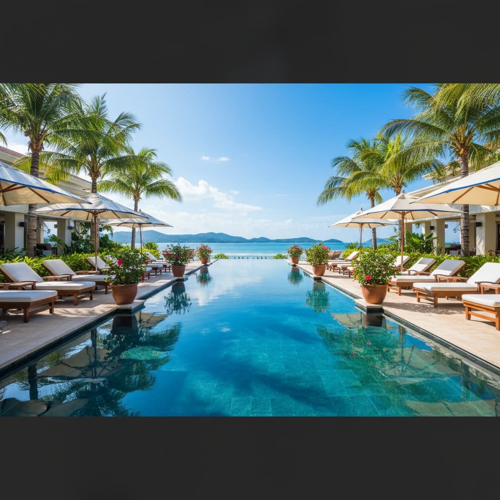 wide angle pool deck overview 79174835