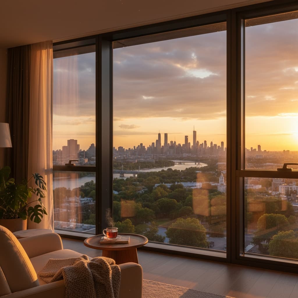 window view golden hour 46295624