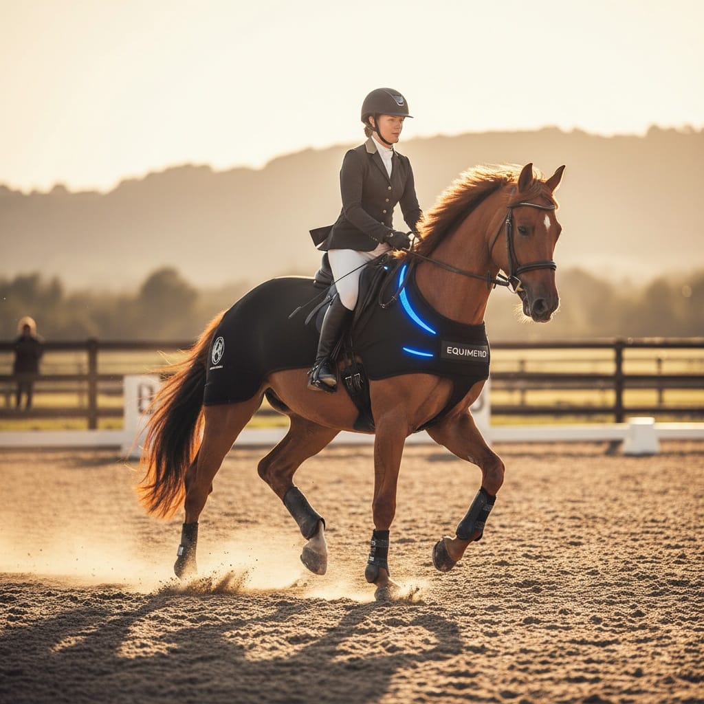 action shot horse with product 44614809