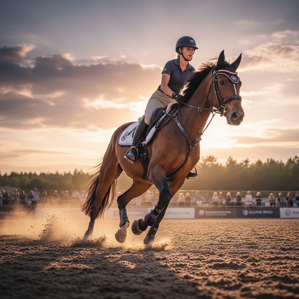action shot horse with product 57043891