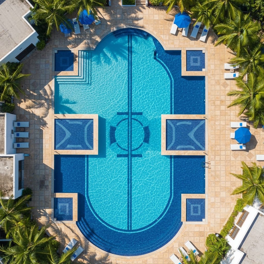 aerial drone pool view 51662877