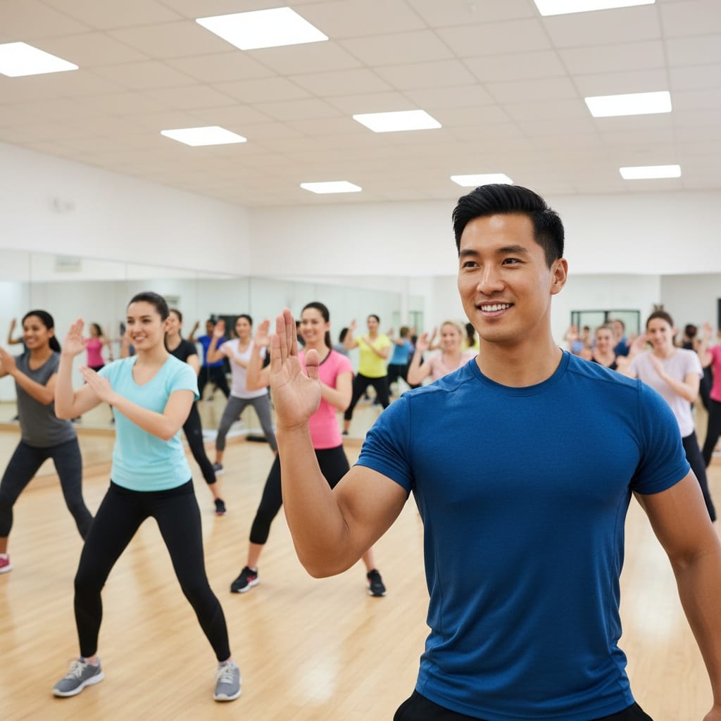athletic asian man group class leading 87067892
