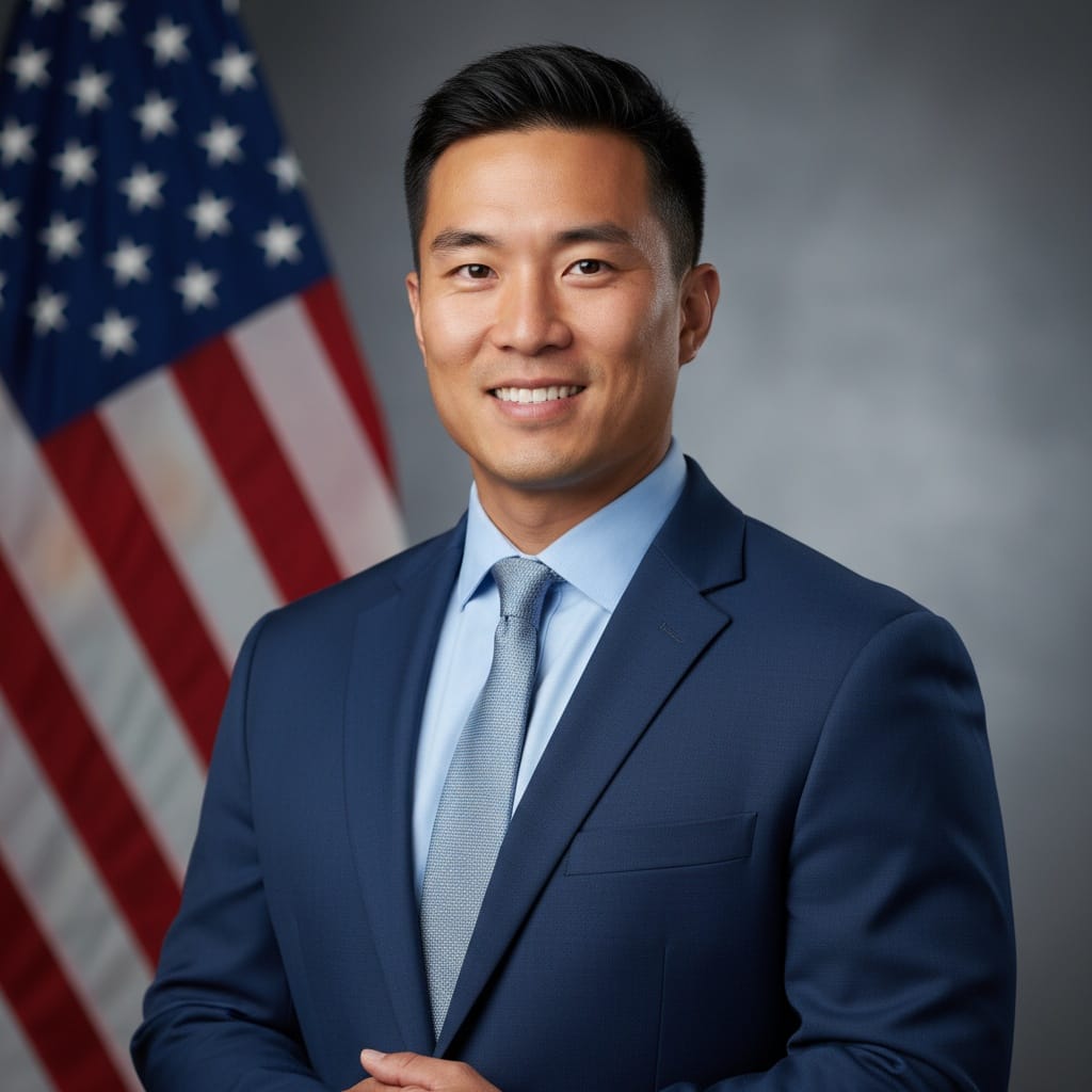 athletic asian man political campaign handshake 54973356