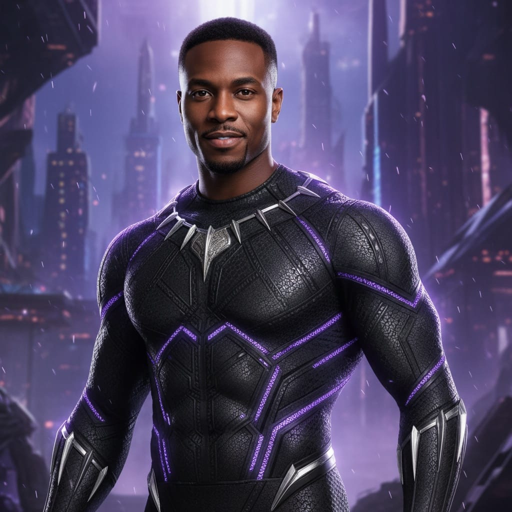 athletic black man black panther wakanda warrior 34726084