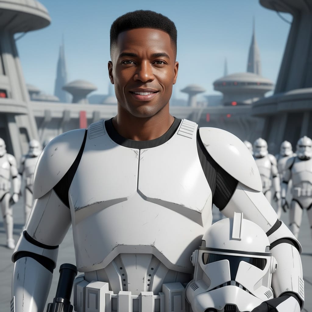 athletic black man clone trooper armor 17247761