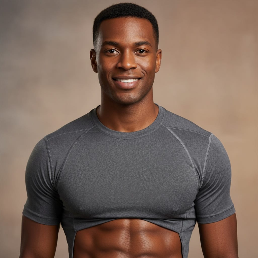 athletic black man close up fabric detail 18290280