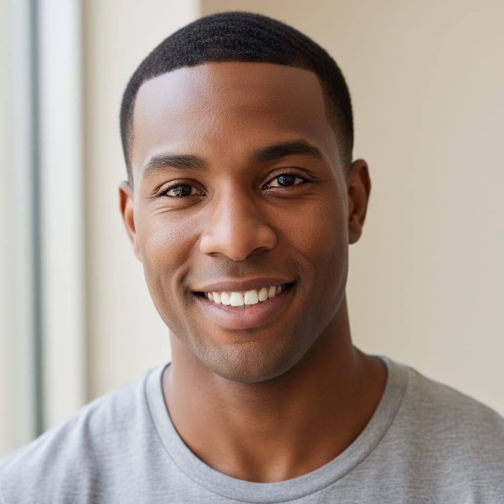 athletic black man close up genuine smile 79253866