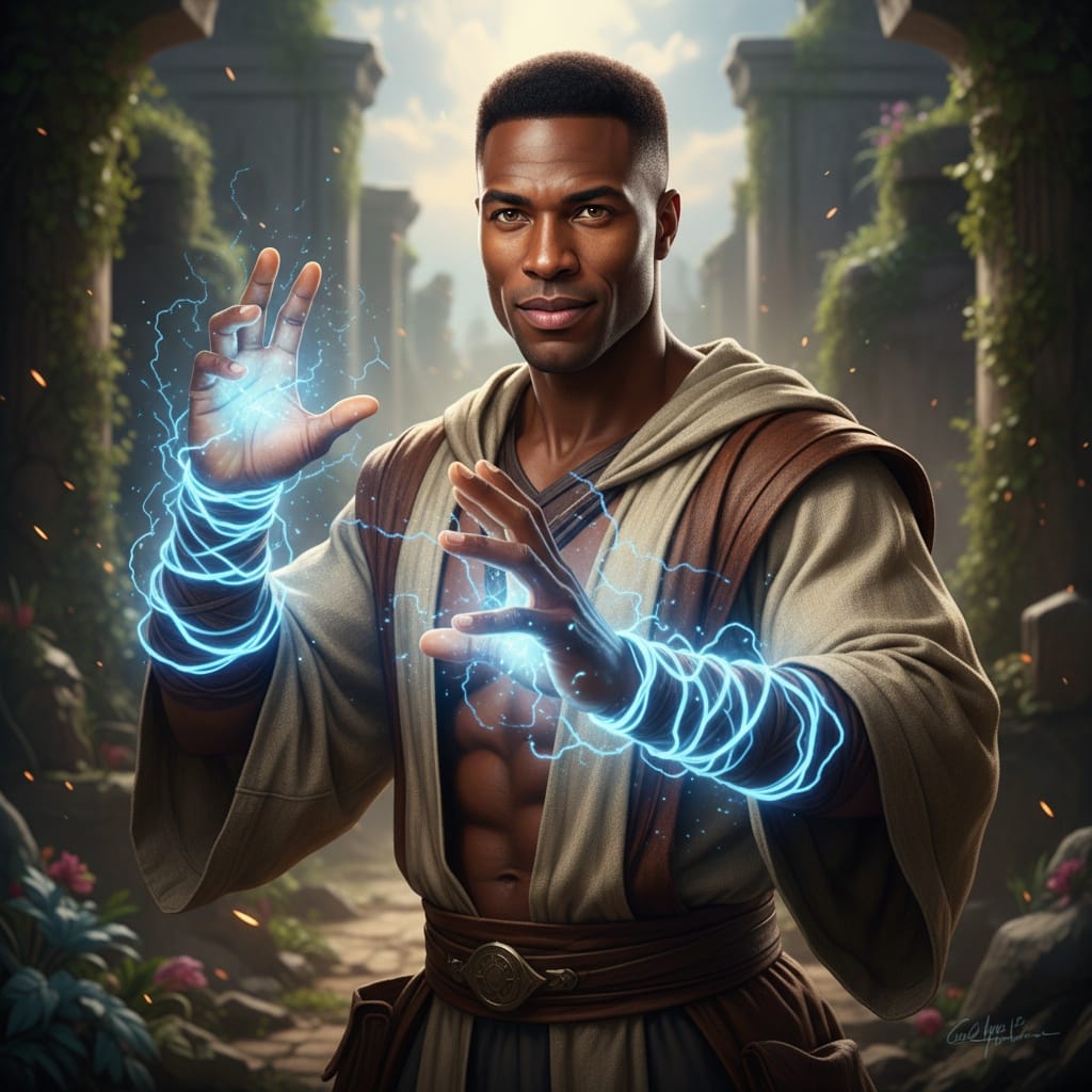 athletic black man force user training 42275840