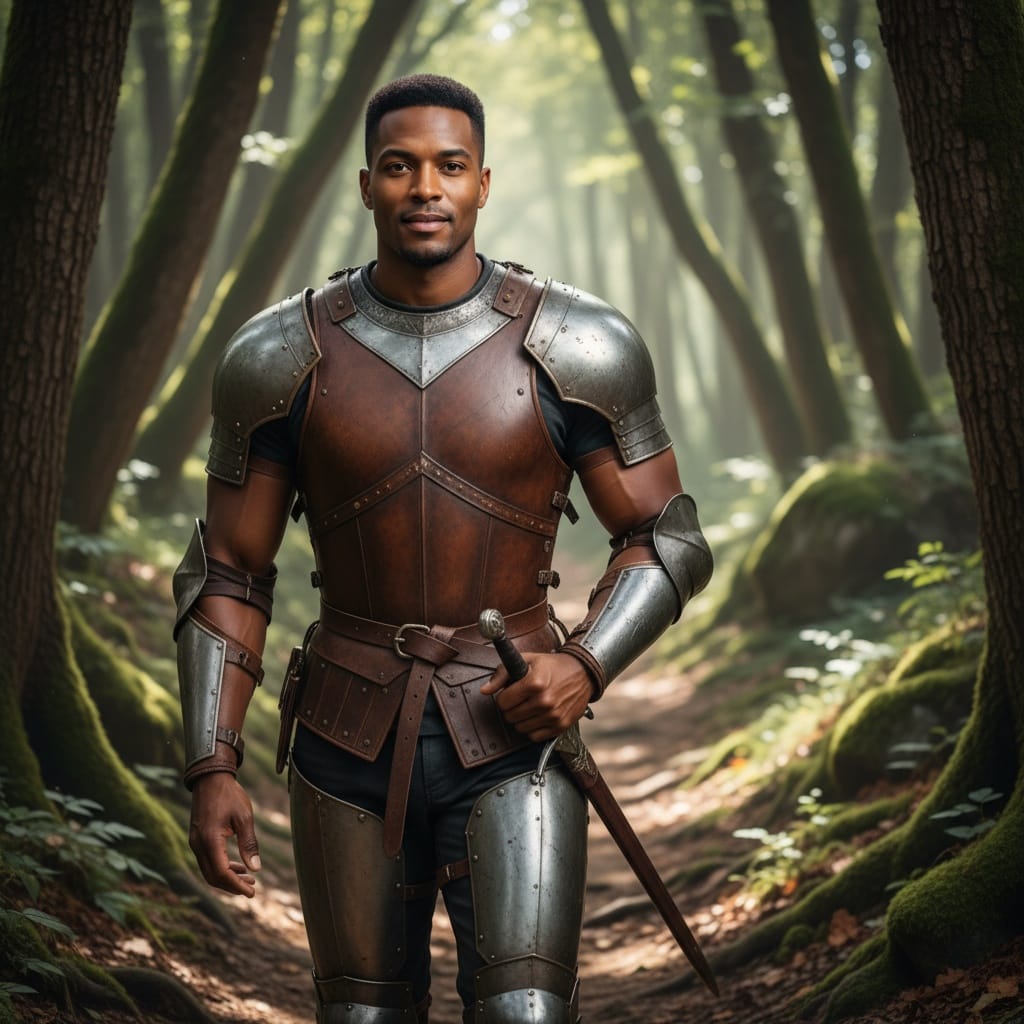 athletic black man forest patrol environmental 69251555