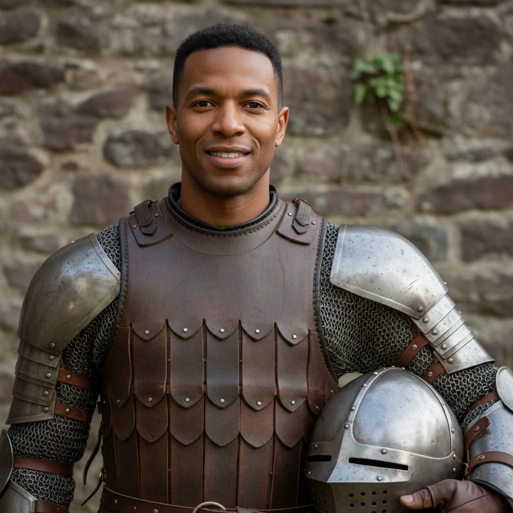 athletic black man helmet removed portrait 85687747