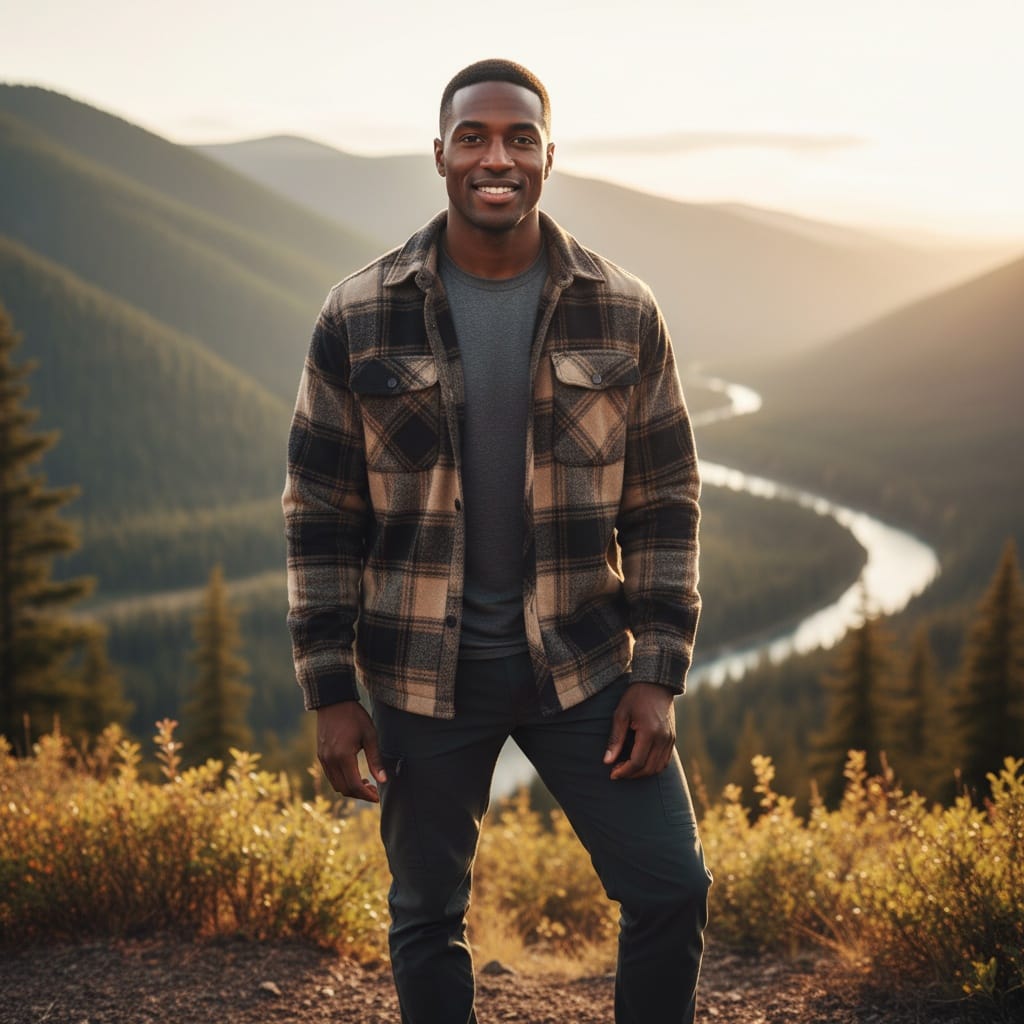 athletic black man outdoor adventure confident 62840186