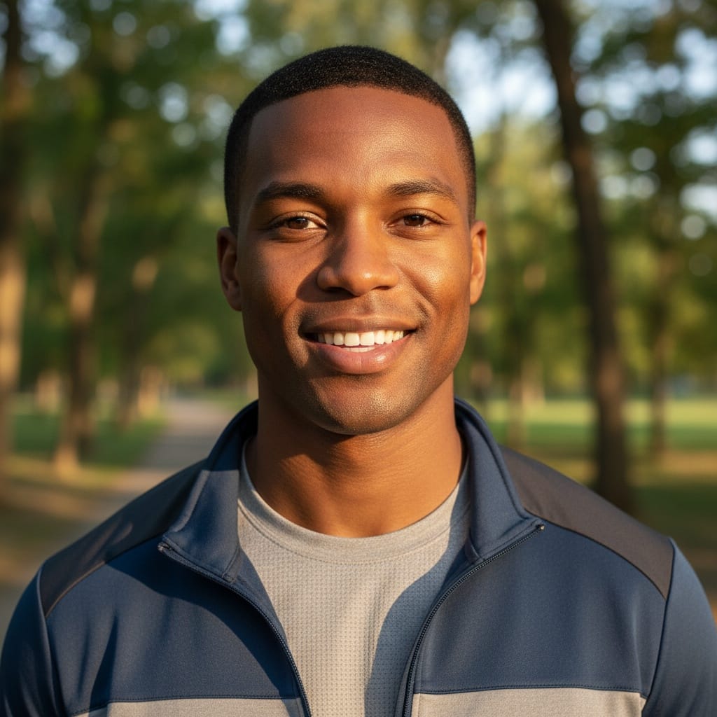 athletic black man outdoor natural light portrait 37191330