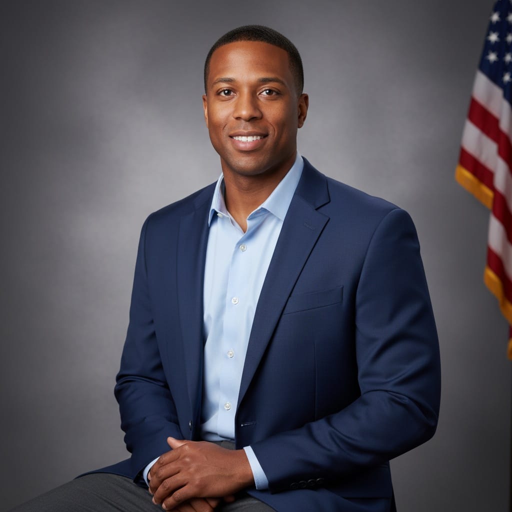 athletic black man political campaign handshake 95642432