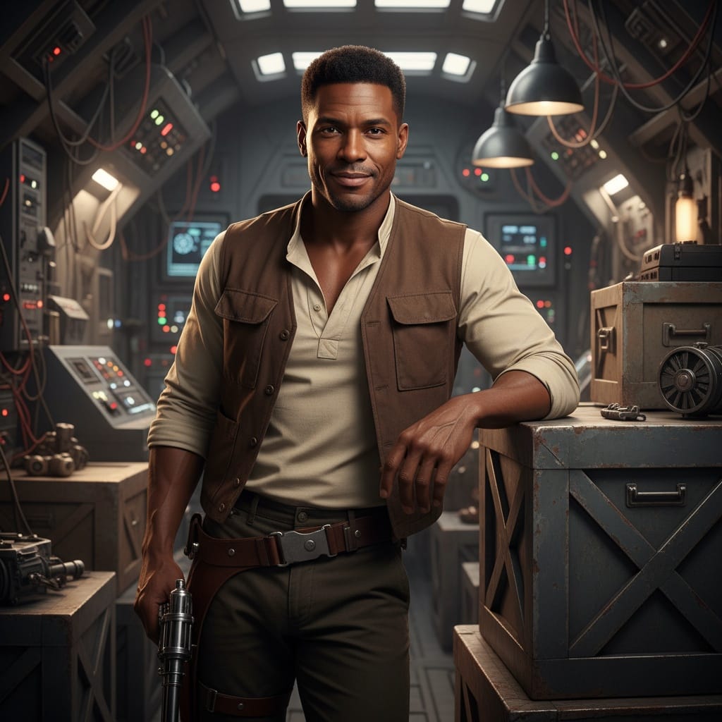 athletic black man scoundrel smuggler casual 61551511