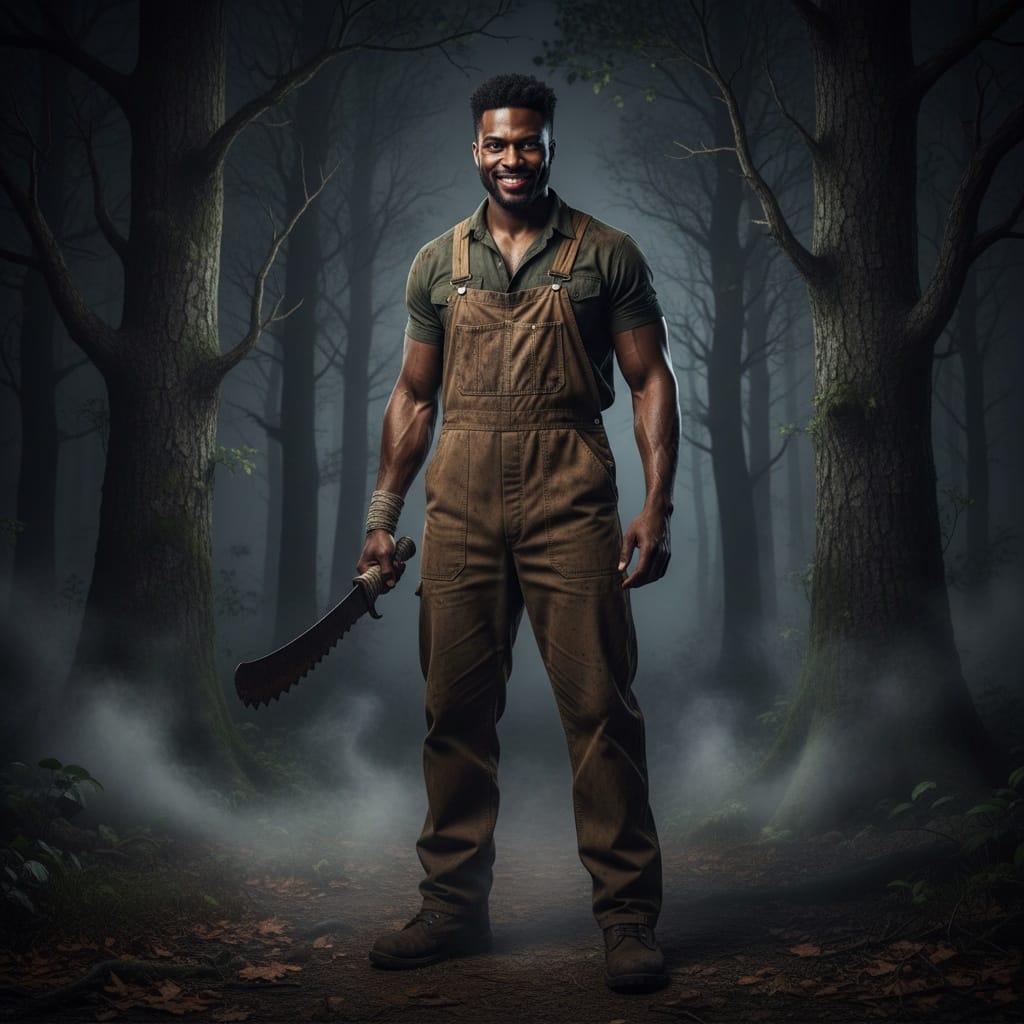 athletic black man slasher villain woods 21329977