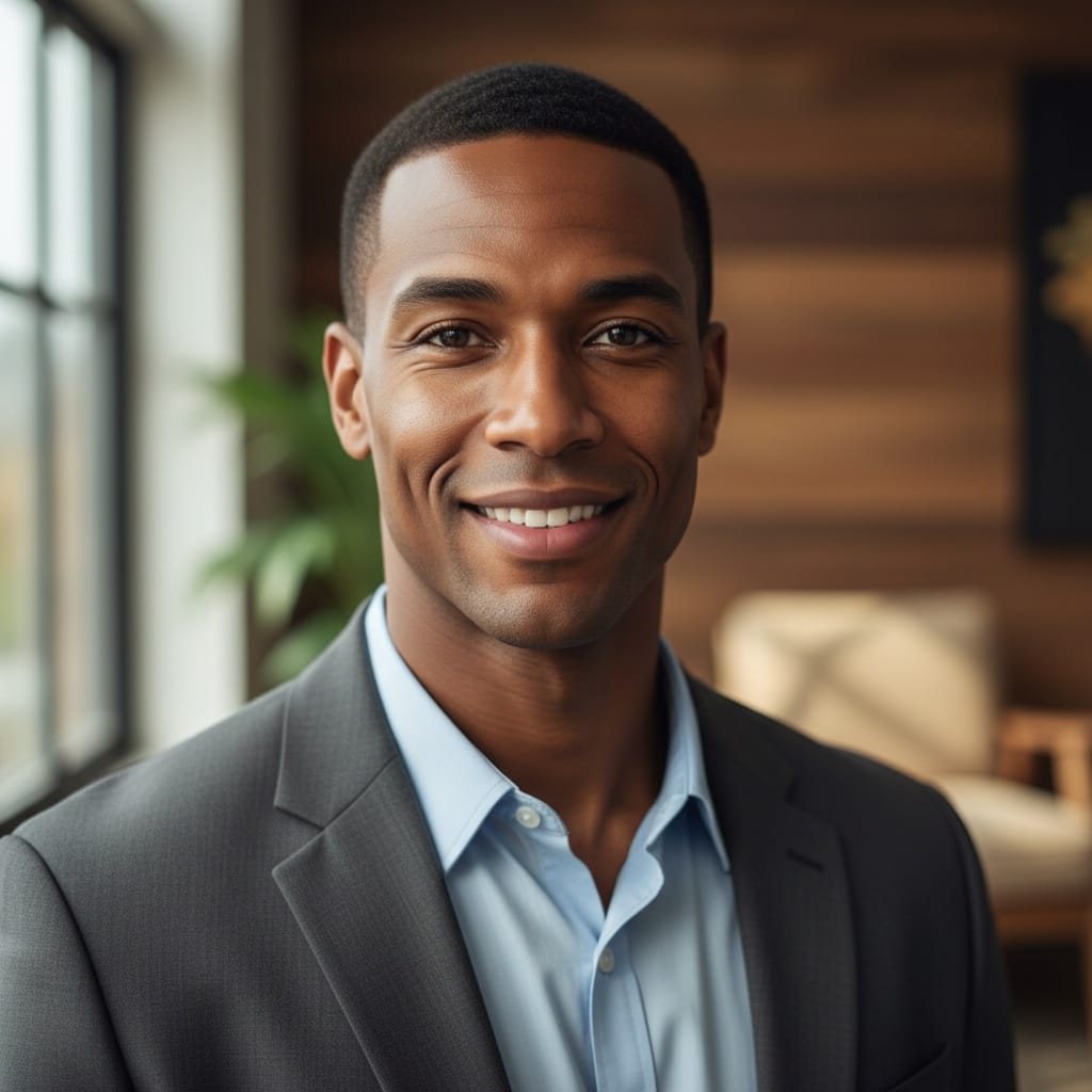 athletic black man soft bokeh indoor 13138189