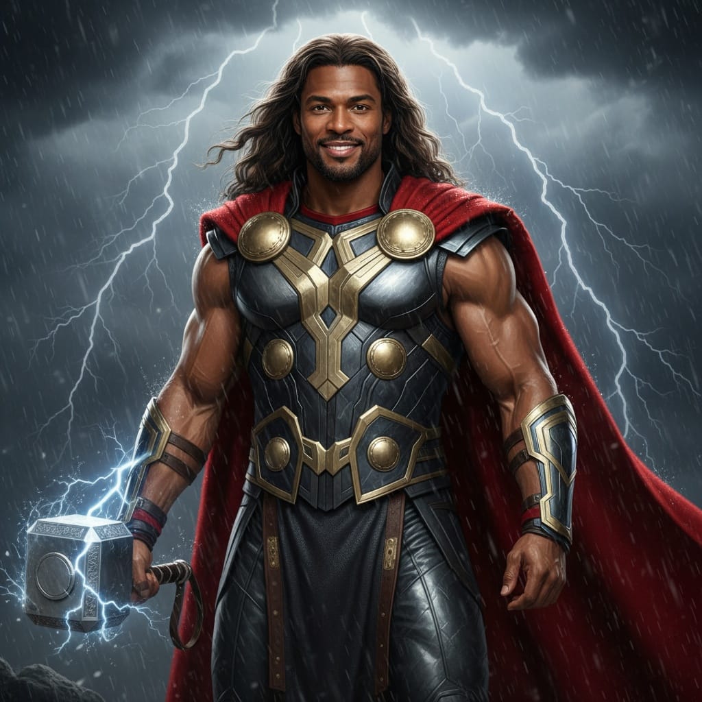 athletic black man thor god of thunder 65773587