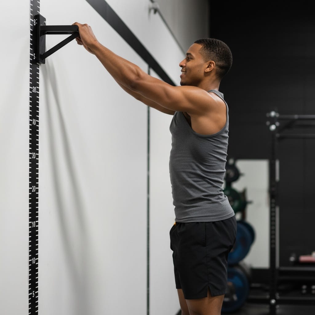 athletic black man vertical jump measurement 70721687