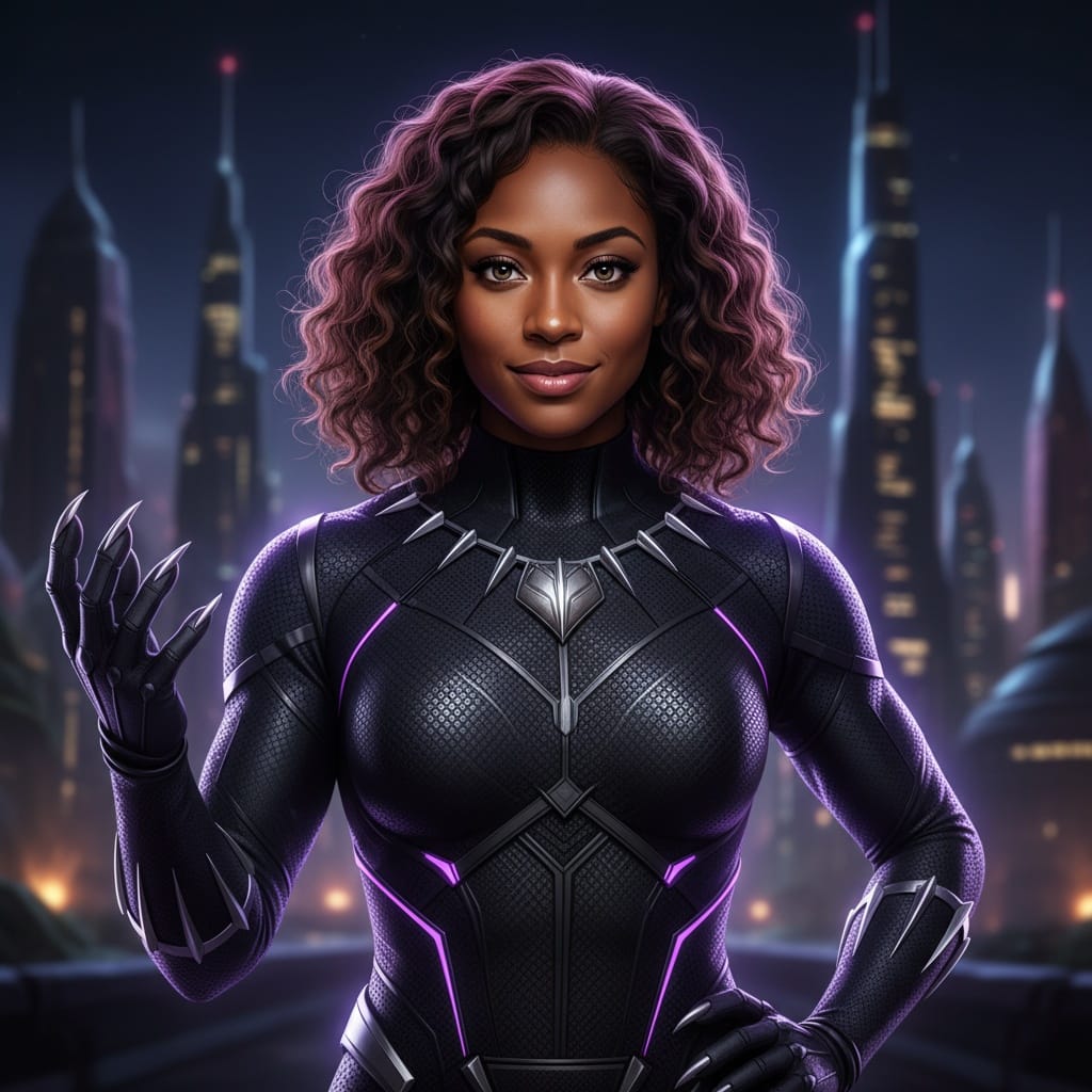 athletic black woman black panther wakanda warrior 42024482
