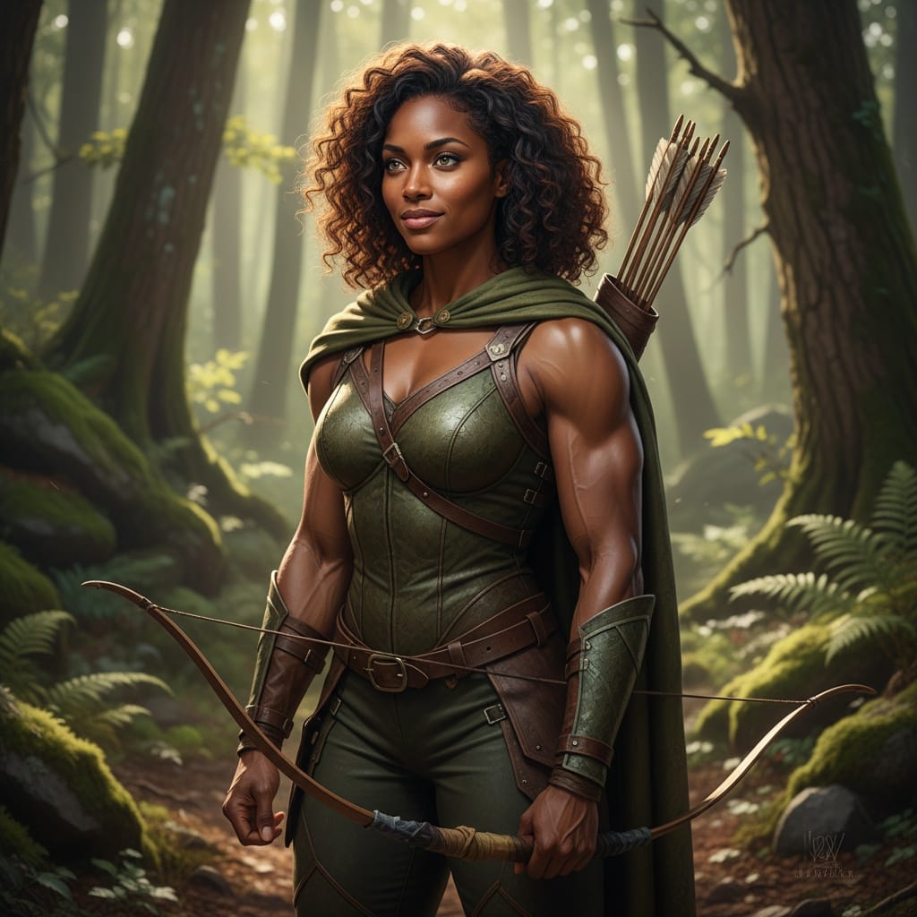 athletic black woman forest ranger ready 18669617