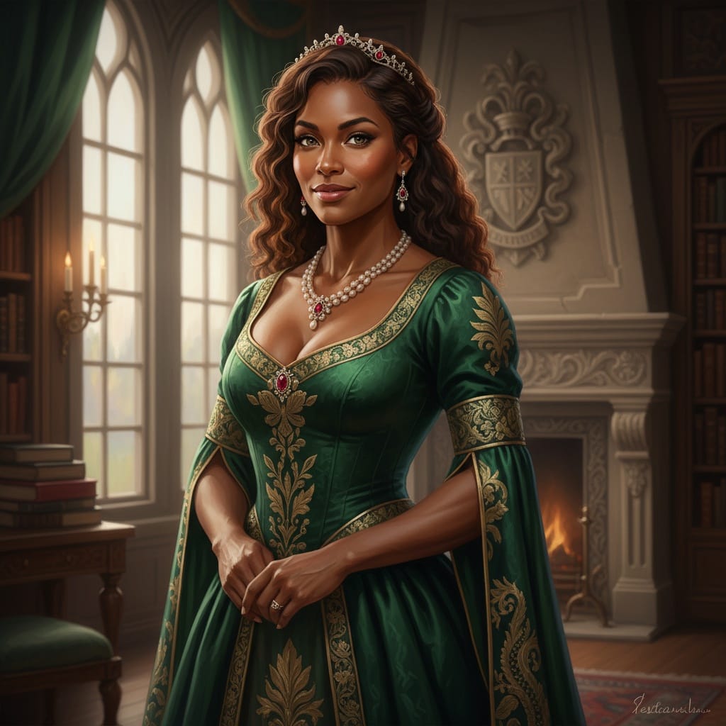 athletic black woman noble aristocrat pose 32730560
