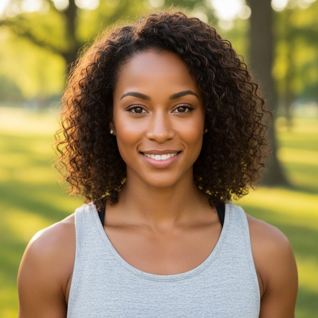 athletic black woman outdoor natural light 99014400