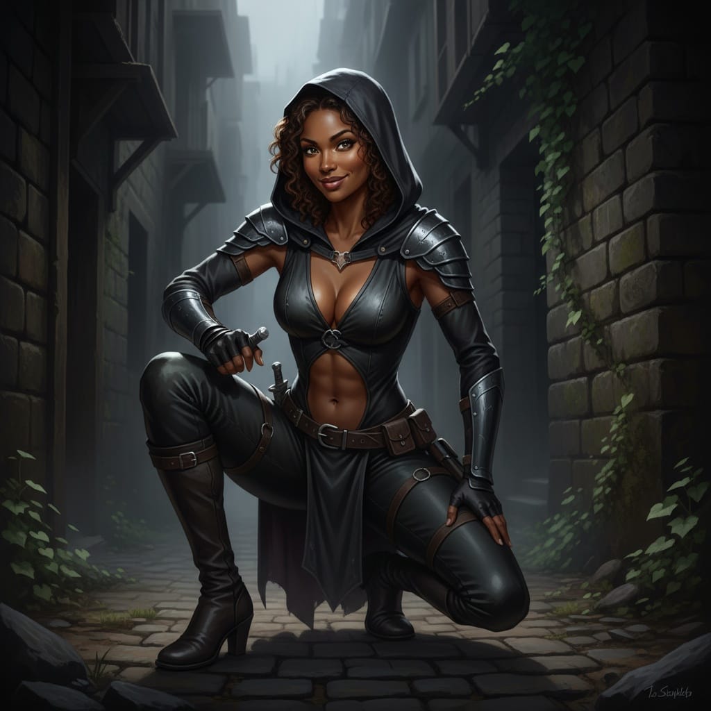 athletic black woman rogue shadow alley 38132140