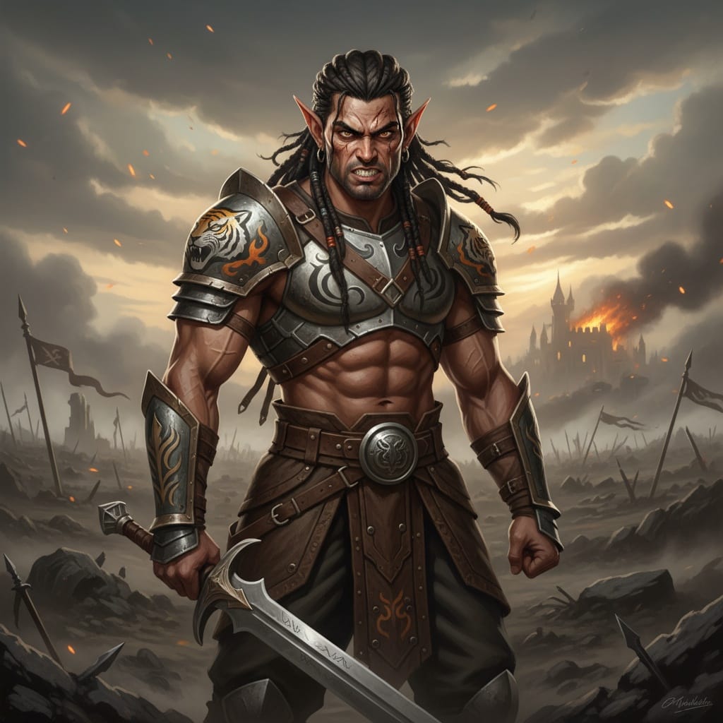 athletic indian man battle worn warrior 47676242