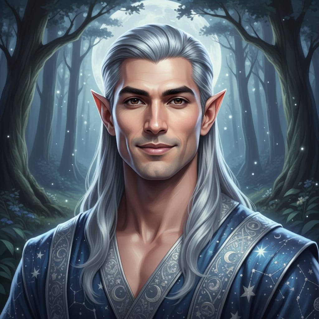 athletic indian man moon elf night 56089727