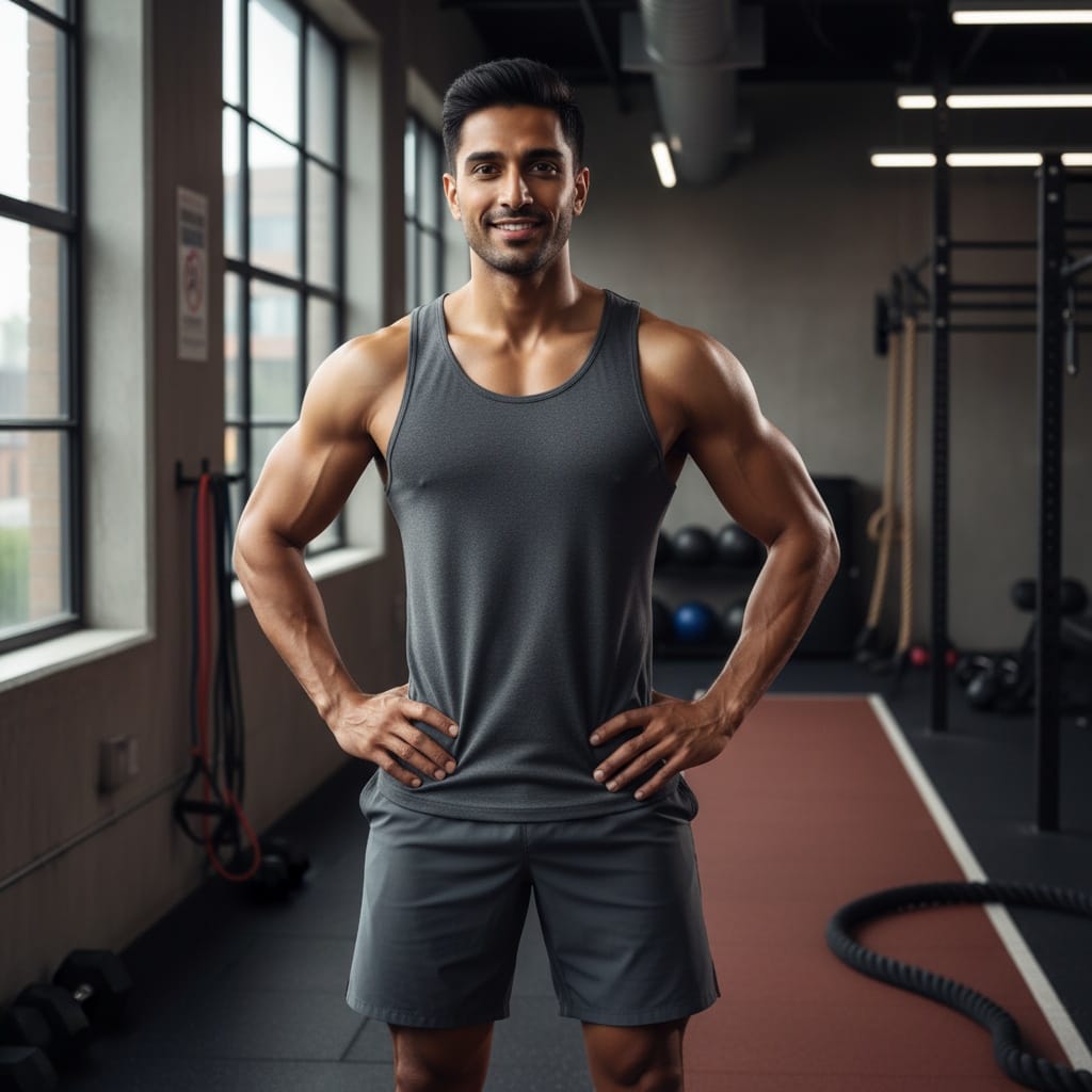 athletic indian man motivational full body 77652455