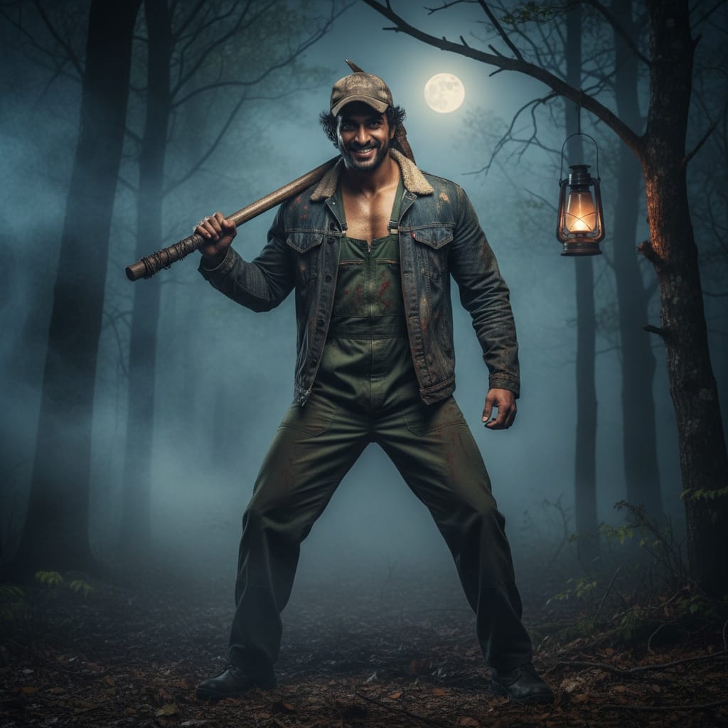 athletic indian man slasher villain woods 17094786