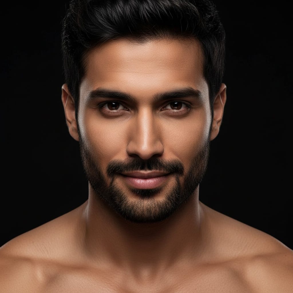 athletic indian man studio beauty closeup 73941626