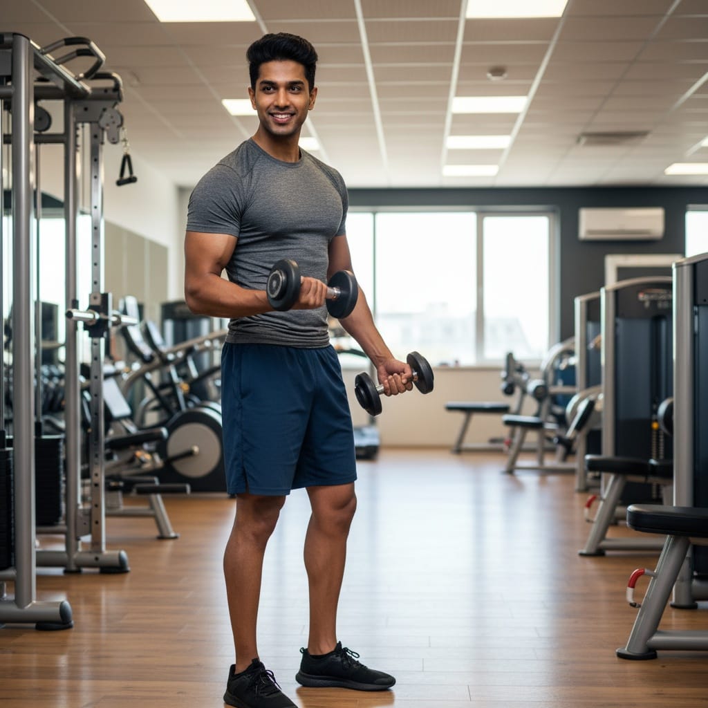 athletic indian man training client interaction 45026333