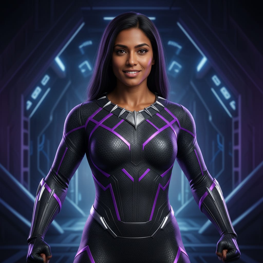 athletic indian woman black panther wakanda warrior 87312644