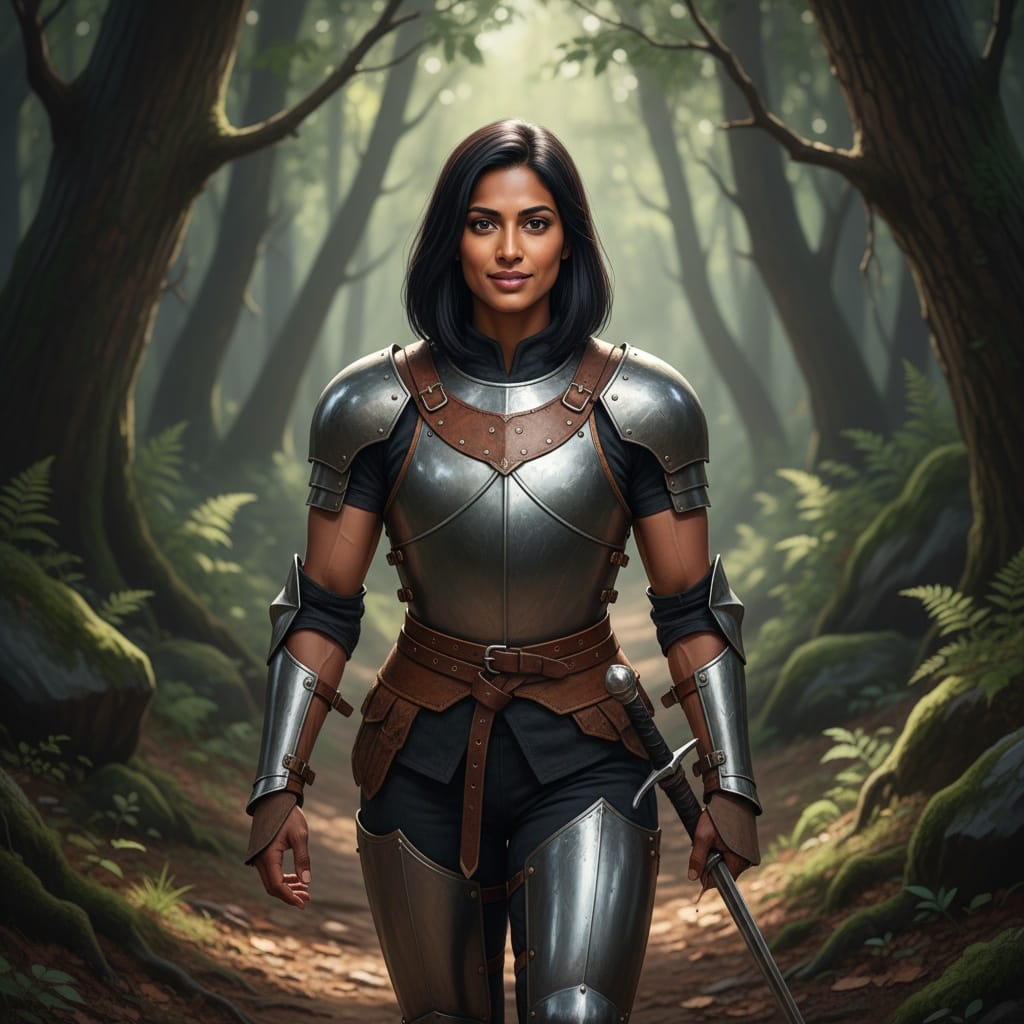 athletic indian woman forest patrol environmental 87685718