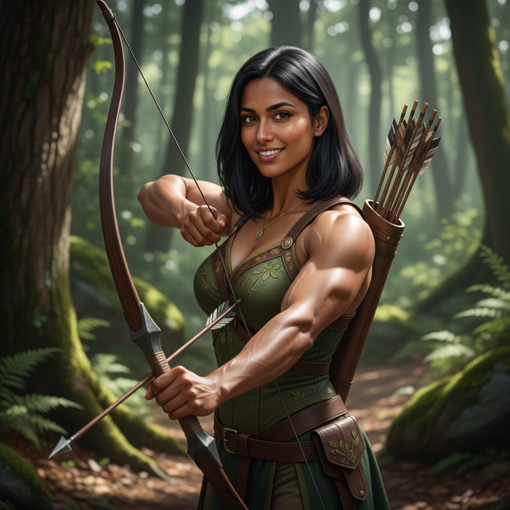 athletic indian woman forest ranger ready 55262093