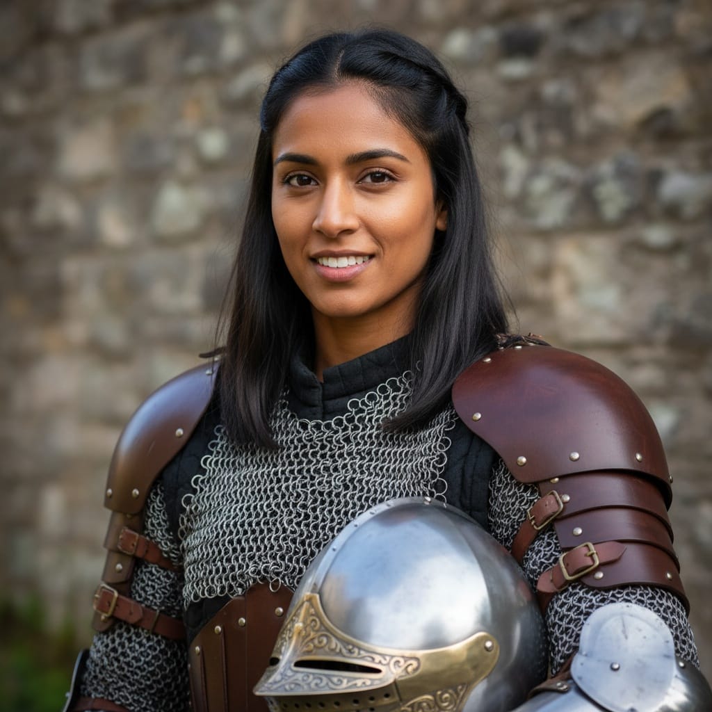 athletic indian woman helmet removed portrait 35367175