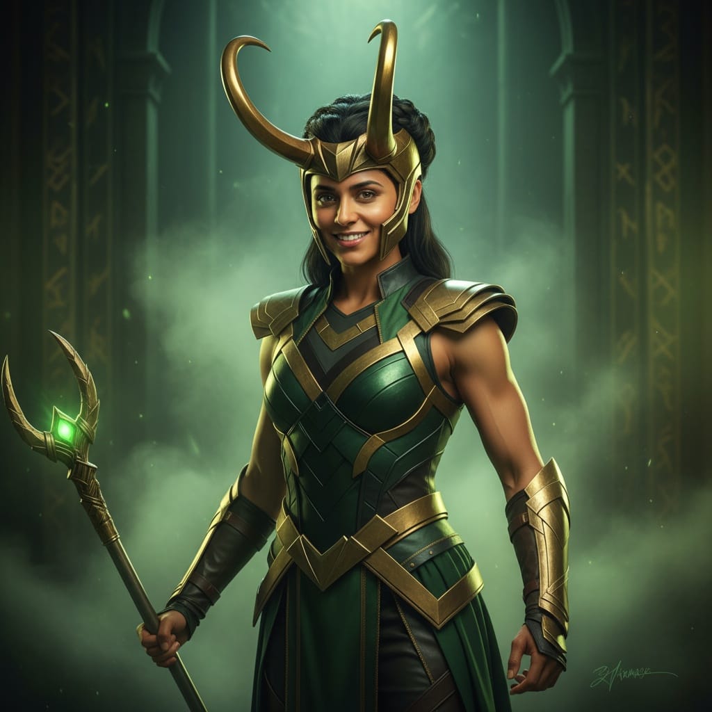 athletic indian woman loki god of mischief 55499174