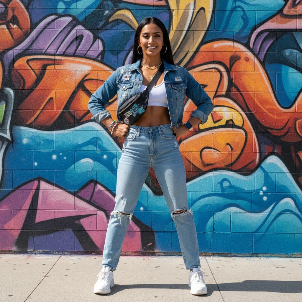 athletic indian woman melrose wall street art 95018862