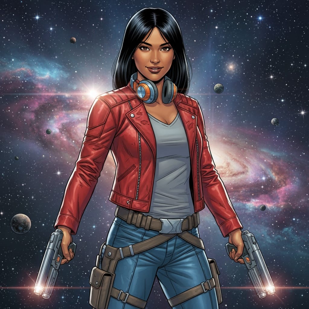 athletic indian woman star lord guardians leader 25001905